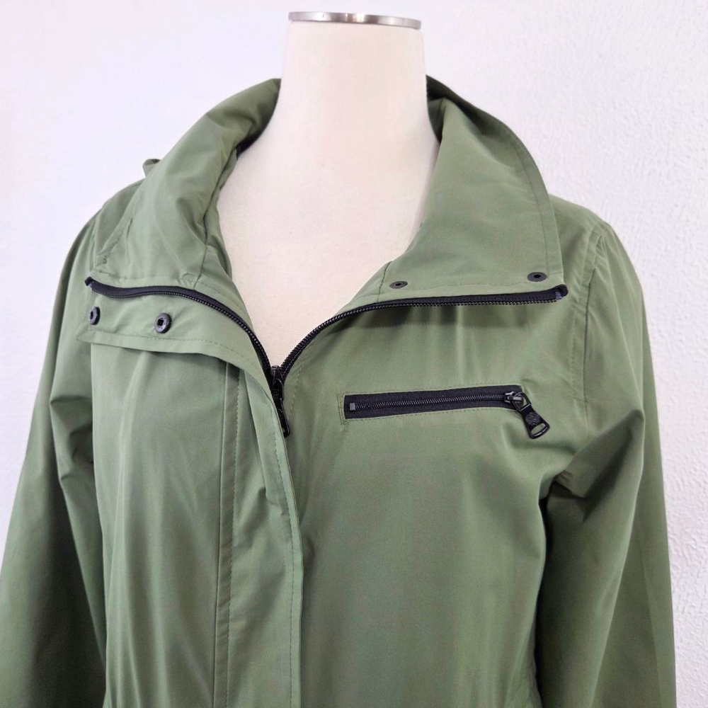 Vince Camuto Water Resistant Hooded Jacket green black windbreaker womens medium - Picture 5 of 8